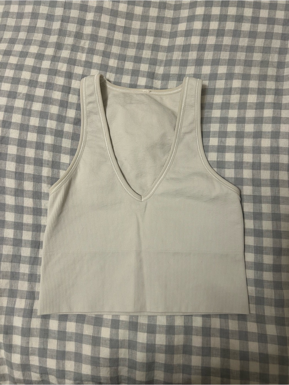 Athleta Classic Ribbed V-Neck Tank Top - White